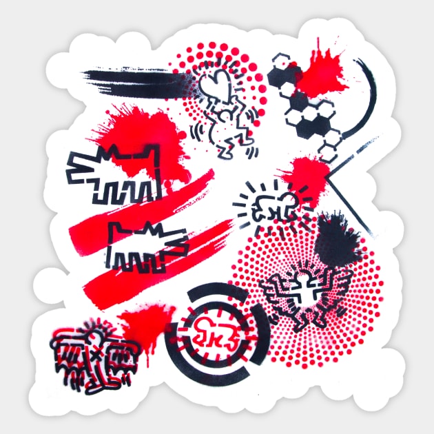 Haring in polka Sticker by Mikexkish